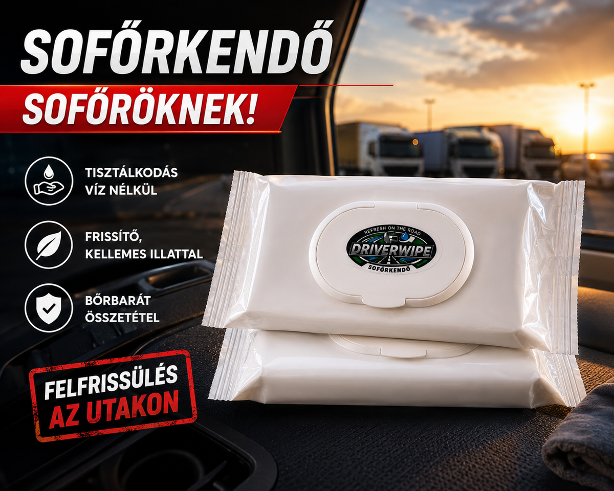 DriverWipe sofőrkendő – Felfrissülés az utakon