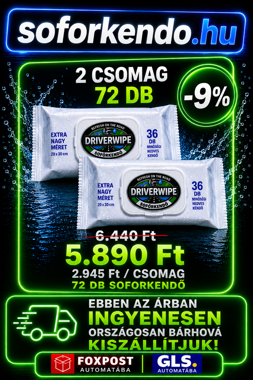 Sofőrkendő-Minőségi 20x30 cm méretű (2x36db)72 db nedves törlőkenő Tisztálkodás víz nélkül – 🚩2 csomag🚩 (👉automatába 👉ingyenesen szállítva)